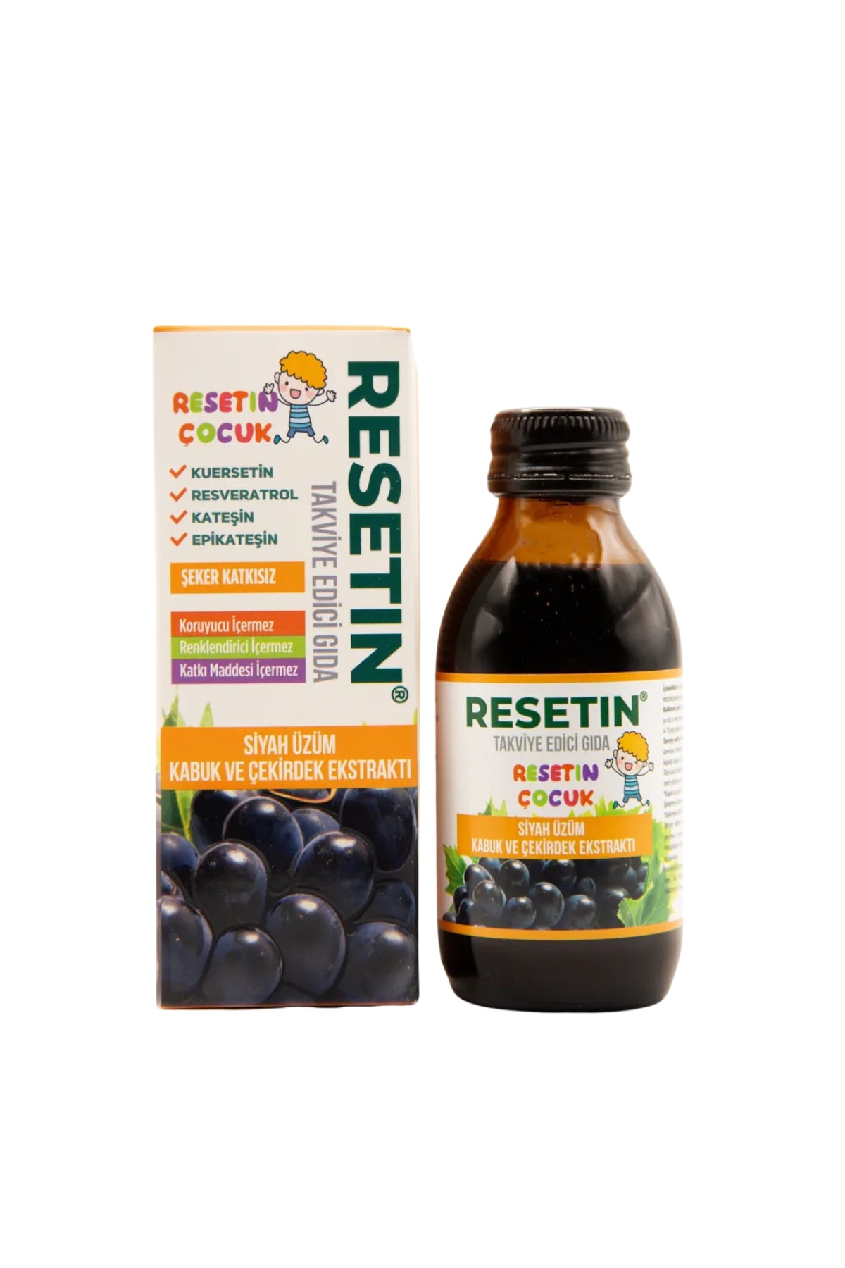 Kuersetin Çocuk 125 ml Siyah Üzüm Kabuk ve Çekirdek Ekstraktı Takviye Edici Gıda 3'lü